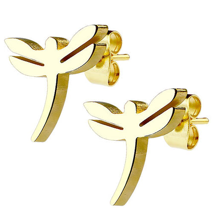 Ohrstecker Ohrringe Libelle vergoldet