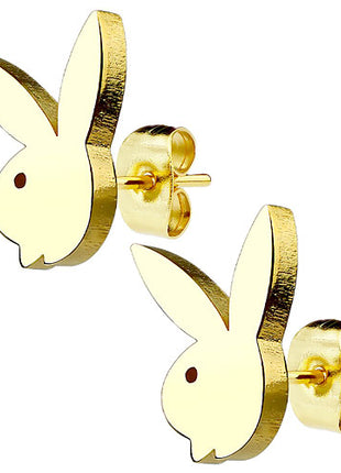 Ohrstecker Ohrringe Playboy Hase vergoldet