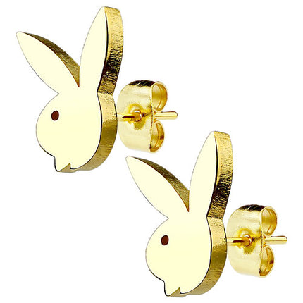 Ohrstecker Ohrringe Playboy Hase vergoldet