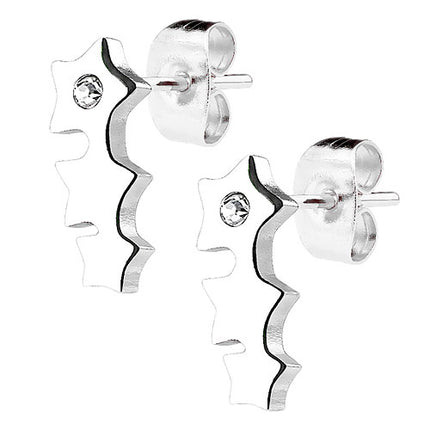 Ohrstecker Ohrringe Triple Star silbern mit Kristall
