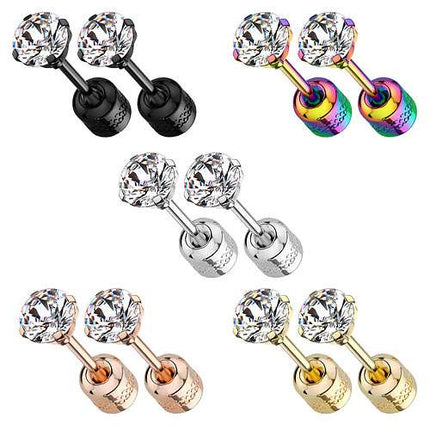 1 Paar Edelstahl Ohrstecker Ohrringe Gesundheit Medizin Zirkonia Kristall