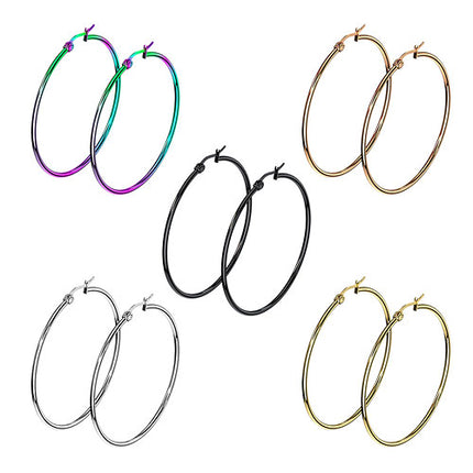 Damen Creolen große Runde Ohringe Elegante stilvolle Ohrhänger