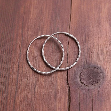 925 Sterling Silber Creolen Damen Ohrringe Filigran Elegant Glänzend