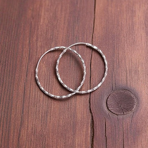 925 Sterling Silber Creolen Damen Ohrringe Filigran Elegant Glänzend