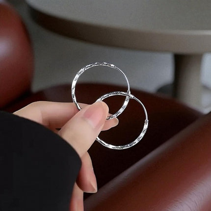 925 Sterling Silber Creolen Damen Ohrringe Filigran Elegant Glänzend