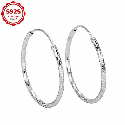 925 Sterling Silber Creolen Damen Ohrringe Filigran Elegant Glänzend