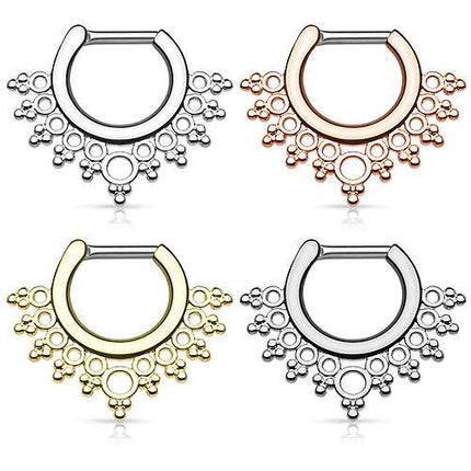 Septum Piercing Clicker Nasenpiercing Ring Lacey Design