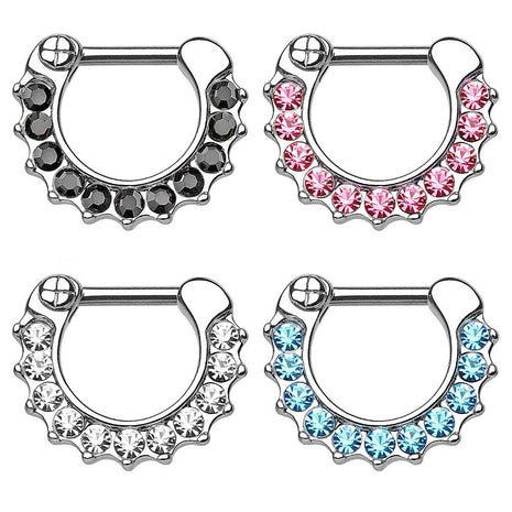 Nasenpiercing Ring Septum Clicker Bar Spikes und Kristalle