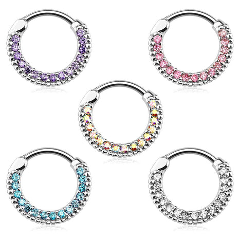 Nasenpiercing Ring Strass Kristall Septum Clicker Schild