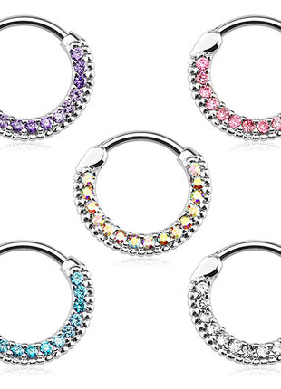 Nasenpiercing Ring Strass Kristall Septum Clicker Schild