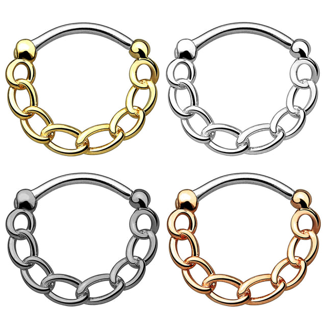 Septum Piercing Clicker Klapp Nasenpiercing Schild Ketten Style
