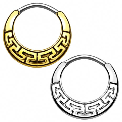 Septum Piercing Clicker Nasenpiercing Ring Aztec Tribal Schild