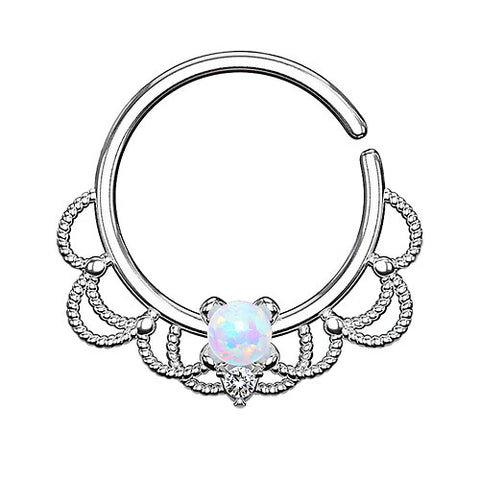 Septum Piercing Continuous Universal Ring Tribal mit Opal