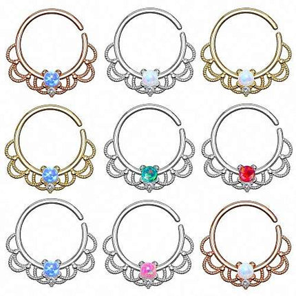 Septum Piercing Continuous Universal Ring Tribal mit Opal