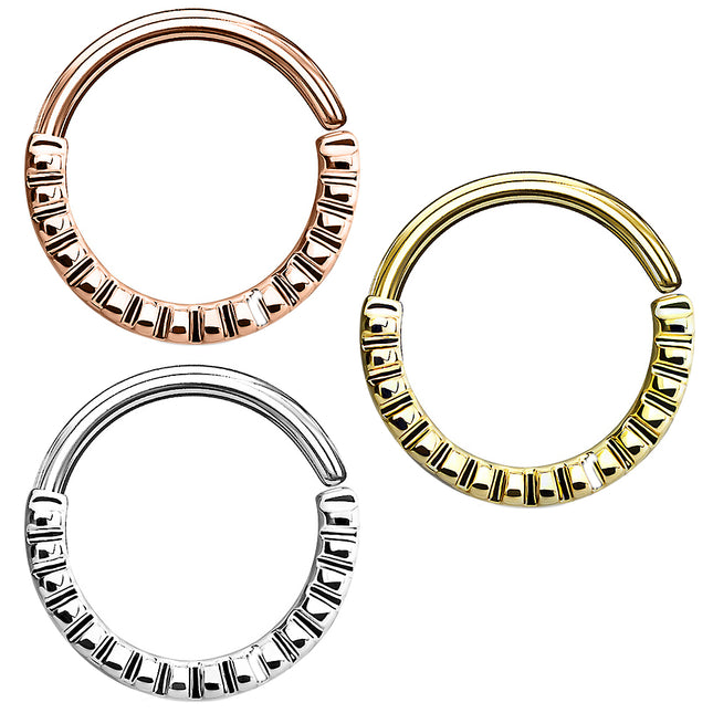 Septum Piercing Continuous Ohr Knorpel Ring geriffelt