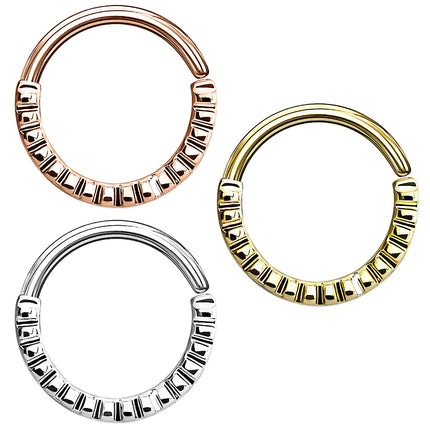Septum Piercing Continuous Ohr Knorpel Ring geriffelt