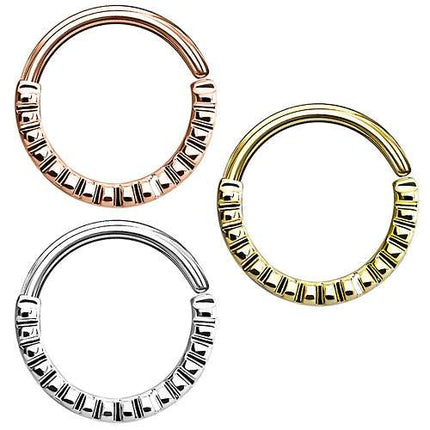 Septum Piercing Continuous Ohr Knorpel Ring geriffelt