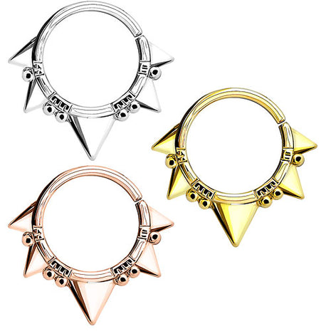 Septum Piercing Continuous Ring Tribal Dreiecke und Perlen