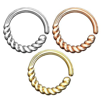 Septum Piercing Continuous Ohr Knorpel Ring geflochten