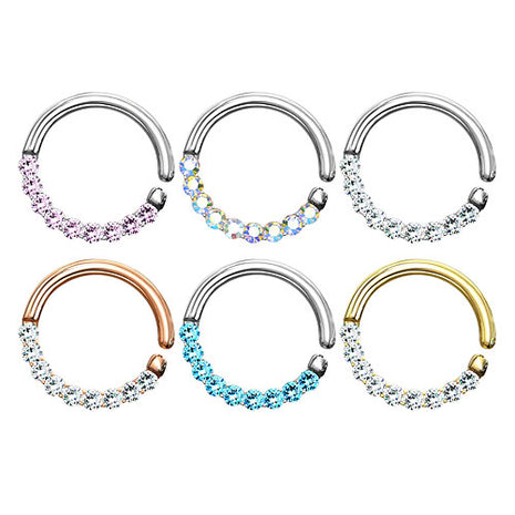 Septum Piercing Continuous Ohr Knorpel Ring mit Kristallen