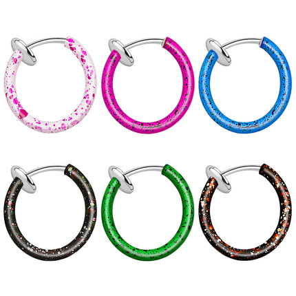 Septum Nasenpiercing Ohrring Fake Piercing Klemmring Farbspritzer