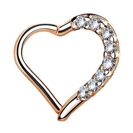 SEPH03 (Herz mit Kristalle) - Rosegold | links