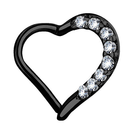 SEPH03 (Herz mit Kristalle) - Schwarz | links