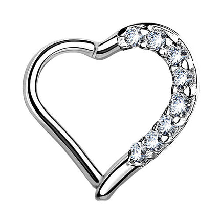 SEPH03 (Herz mit Kristalle) - Silber | links