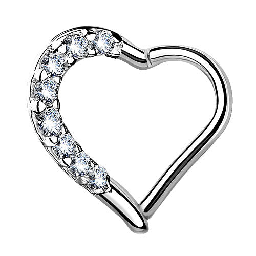 SEPH03 (Herz mit Kristalle) - Silber | rechts