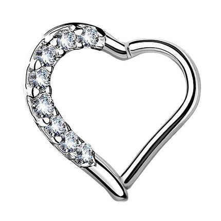 SEPH03 (Herz mit Kristalle) - Silber | rechts