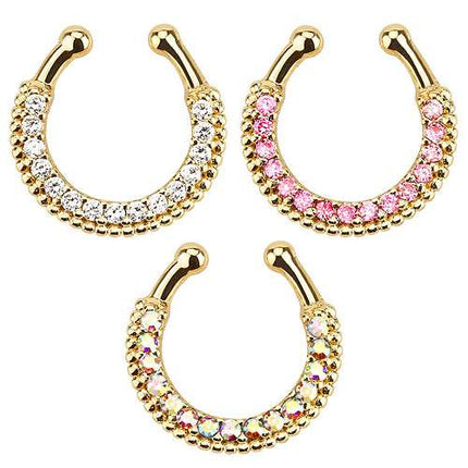 Fake Septum Nasenpiercing Strass Kristall Ring