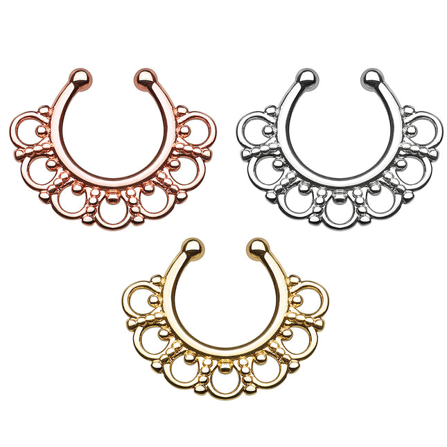 Fake Septum Ring Nasenpiercing Tribal Hänger Piercing