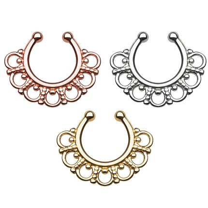 Fake Septum Ring Nasenpiercing Tribal Hänger Piercing