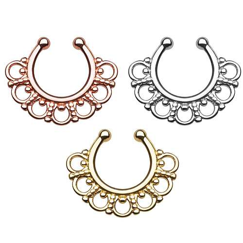 Fake Septum Ring Nasenpiercing Tribal Hänger Piercing