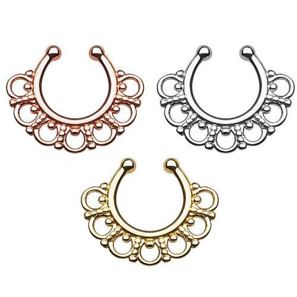 Fake Septum Ring Nasenpiercing Tribal Hänger Piercing