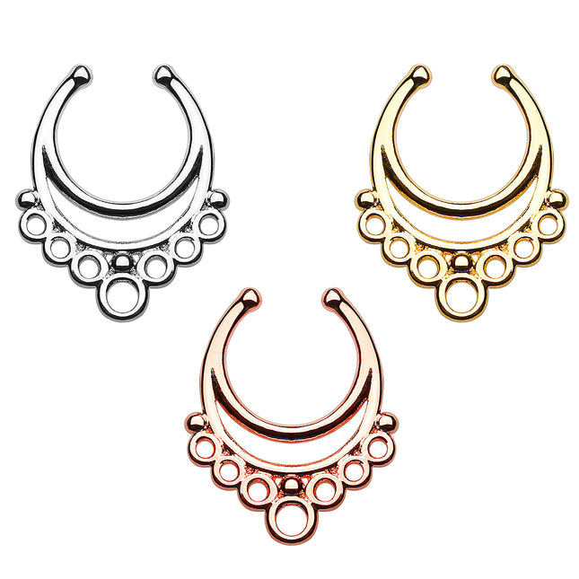Fake Septum Piercing Ring Nasenpiercing Aztekisches Tribal