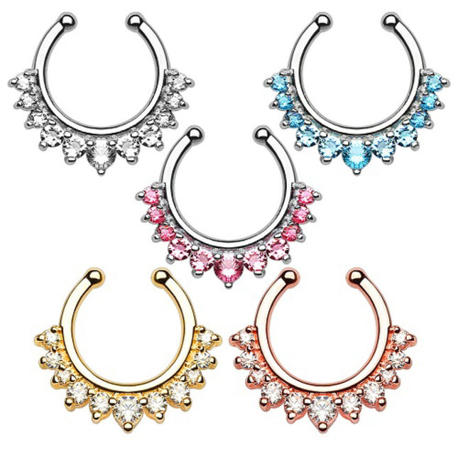 Septum Fake Nasenpiercing Schmuck Strass Kristall Ring