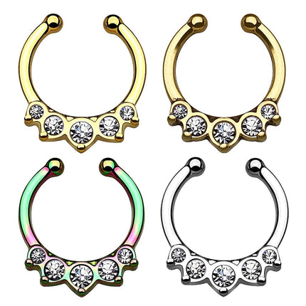 Fake Septum Piercing Nasenpiercing Kristall Hänger