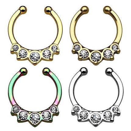 Fake Septum Piercing Nasenpiercing Kristall Hänger