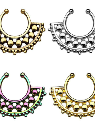 Fake Septum Piercing Nose Piercing Ball Tribal 