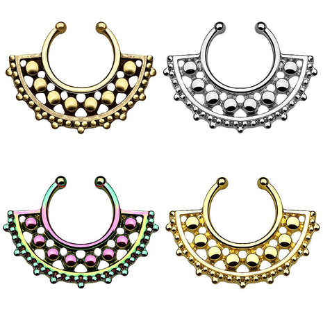 Fake Septum Piercing Nose Piercing Ball Tribal 