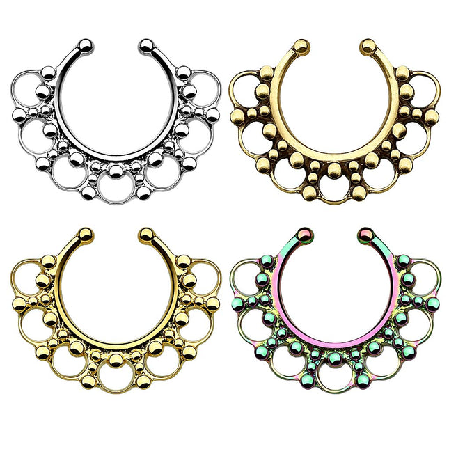 Fake Septum Piercing Ring Nasenpiercing Perlen Tribal