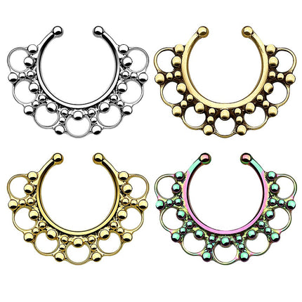 Fake Septum Piercing Ring Nasenpiercing Perlen Tribal
