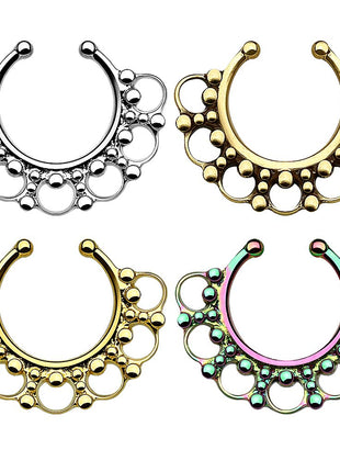 Fake Septum Piercing Ring Nasenpiercing Perlen Tribal