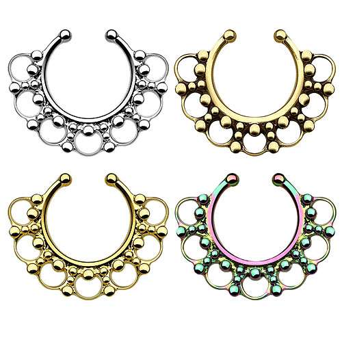 Fake Septum Piercing Ring Nasenpiercing Perlen Tribal