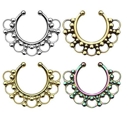 Fake Septum Piercing Ring Nasenpiercing Perlen Tribal
