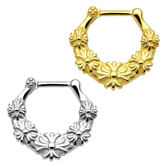 Nasenpiercing Ring Septum Clicker Schild Helix Tribal Blumen