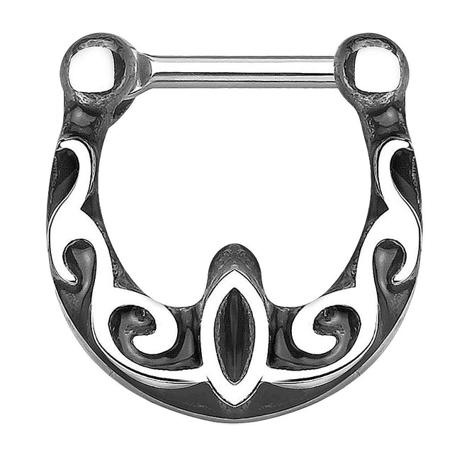Septum Piercing Clicker Wellen Tribal