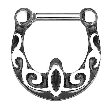 Septum Piercing Clicker Wellen Tribal