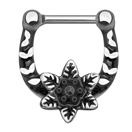 Septum Piercing Clicker Tribal Flower 